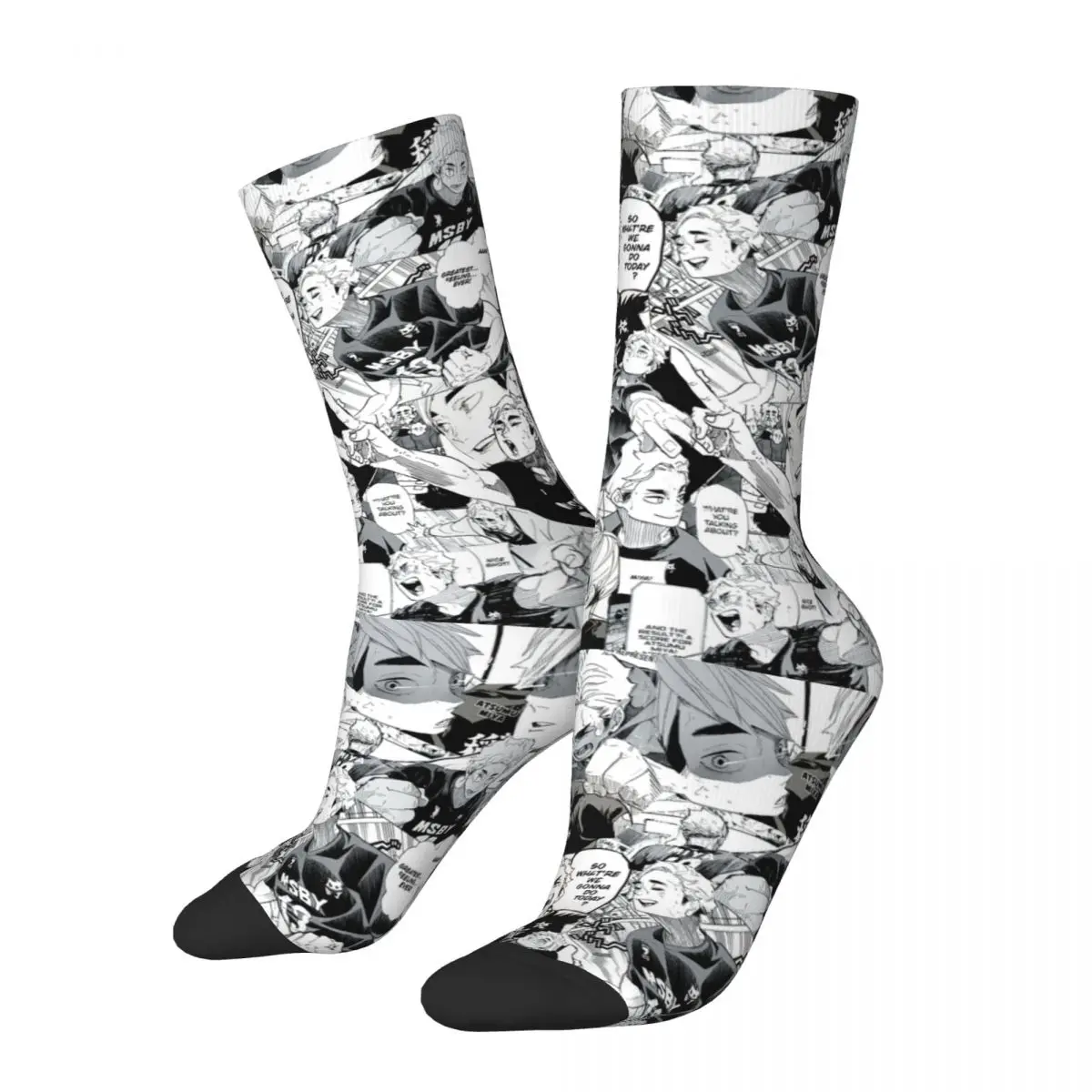 

Смешные Аниме Haikyuu баскетбольные носки Miya Atsumu манга Полиэстеровые короткие носки унисекс Нескользящие