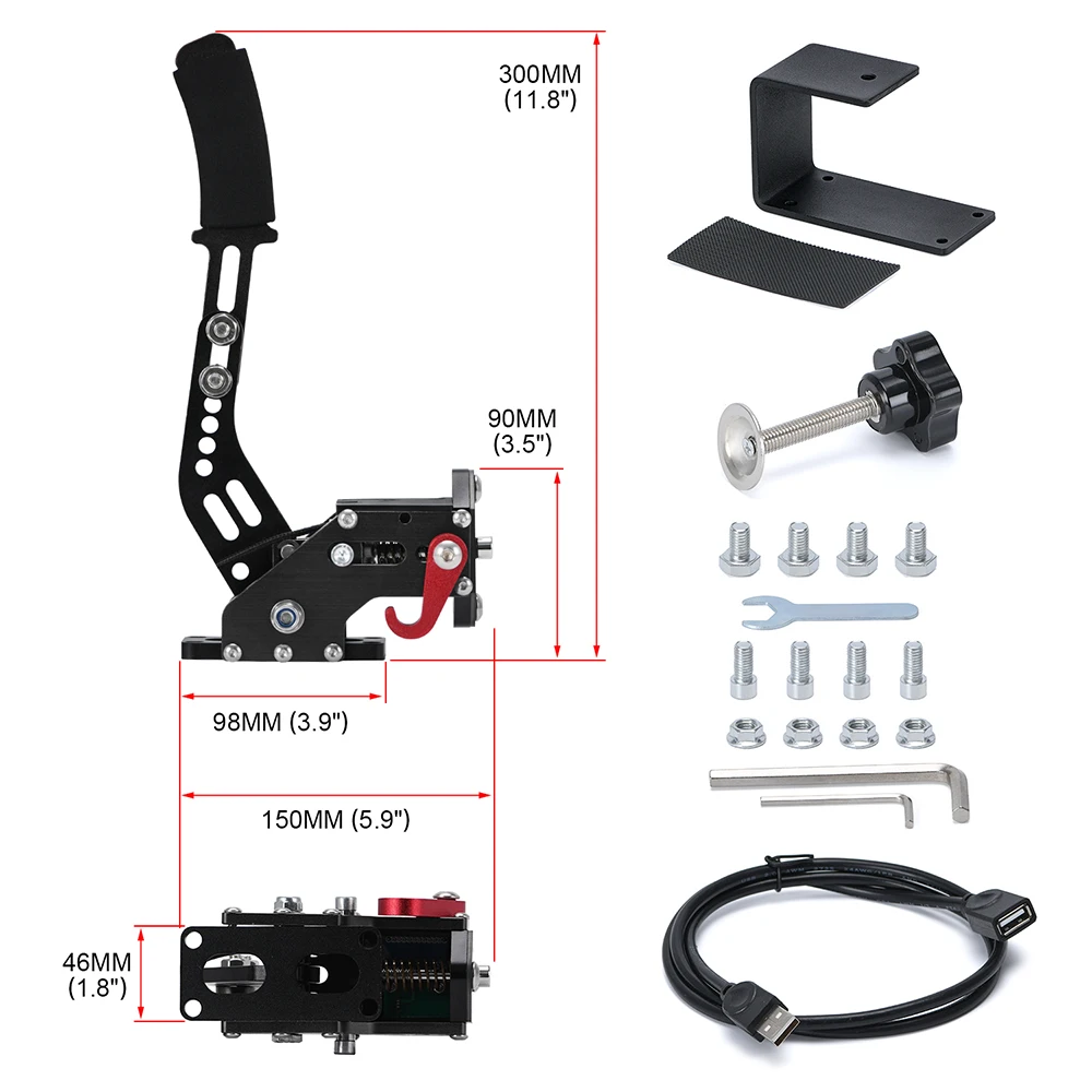 14Bit PC USB Handbrake for SIM Auto Racing Games G25/G27/G29 T500 Steel And  Aluminum RALLY Adjustable For PC Windows