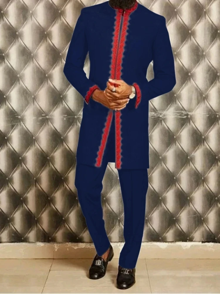 Men's fashion casual print two-piece suit