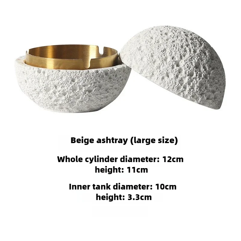 Scandinavian Creative Stainless Steel Ashtray with Lid Trendy Living Room Ball-shaped Interior Decorative Accessory