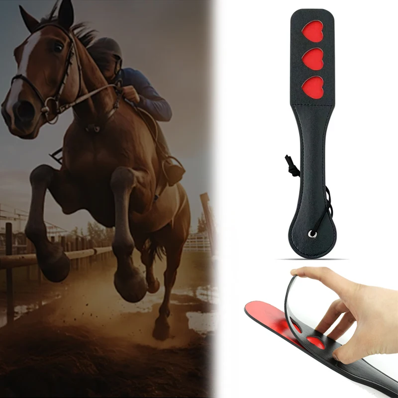 PU Leather Riding Whip Portable Outdoor Game Durable Soft Handle Horse Riding Paddle Horse Racing Training Practice Tool 1pc equestrian whip,riding accessories