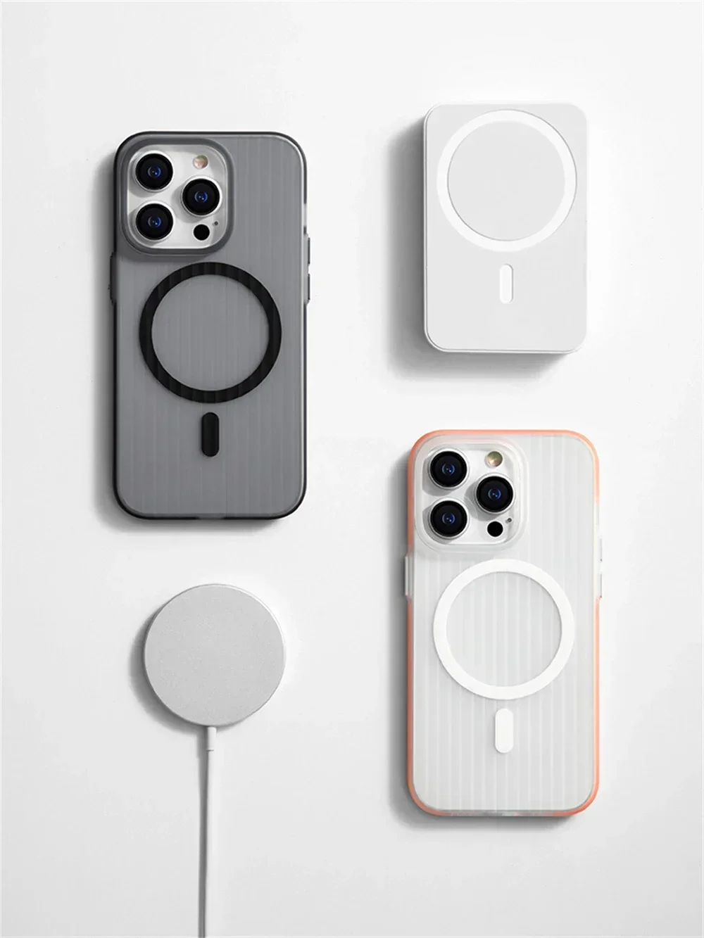 Corrugated Magnetic Wireless Charging Case with Non-slip Matte Finish