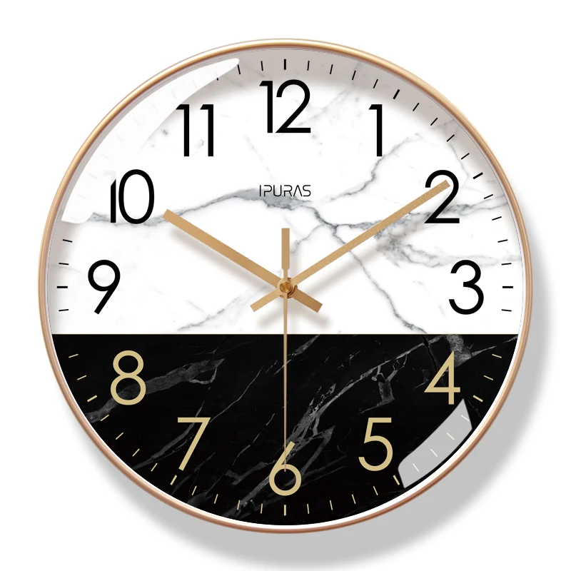 Black Large Wall Clock Silent Watches Clocks D  