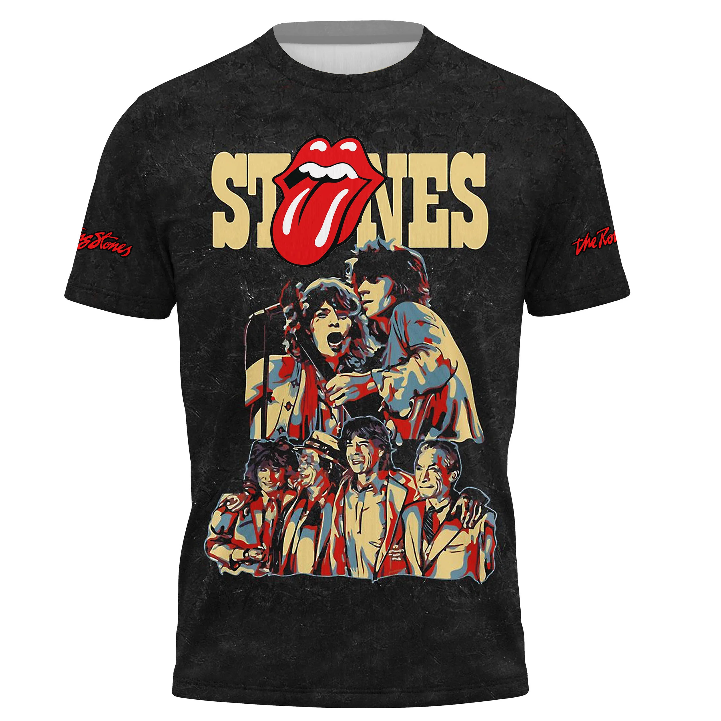 thumbnail image 1 of Conjuntos familiares a juego Camisetas de los Rolling Stones Ropa para hombres y mujeres Camisas de manga corta con cuello redondo Tops livianos de secado rápido, 1 of 4