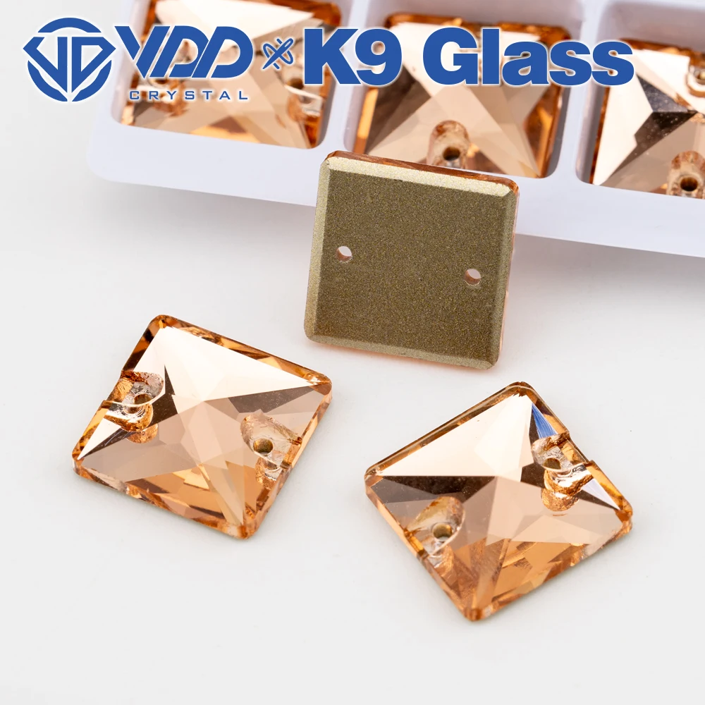 VDD Quadratische Mehrfarbige Hochwertige K9 Glas-Nähsteine Kristall Flachsteine zum Aufnähen für DIY-Kleidungsdekorationen – Detail 14