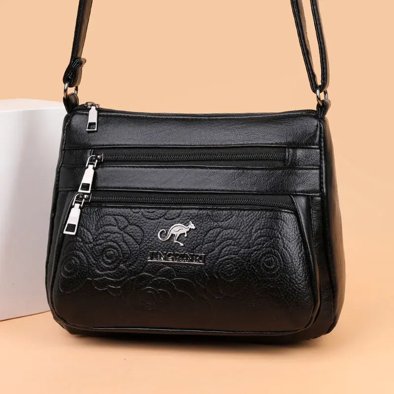 Vrouwen Moeder Tas Middelbare leeftijd Ouderen Schouder Messenger Crossbody Tas Portemonnees Handtassen Bolsa 3 Ritsen_voghion.com