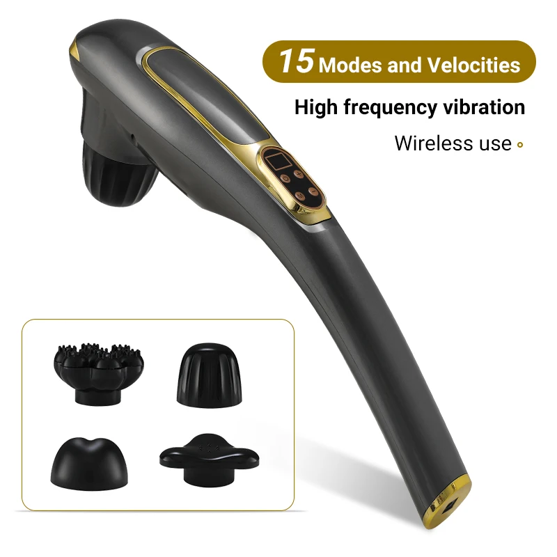 Neck Massager Electric Wireless Massage Stick 15 Modes Shoulder Back Full Body Massager Pain Relief Health Care Gift electric foot massager foot muscle stimulation pad ems 8 modes 32 levels relieve foot pressure folding massage mat health care