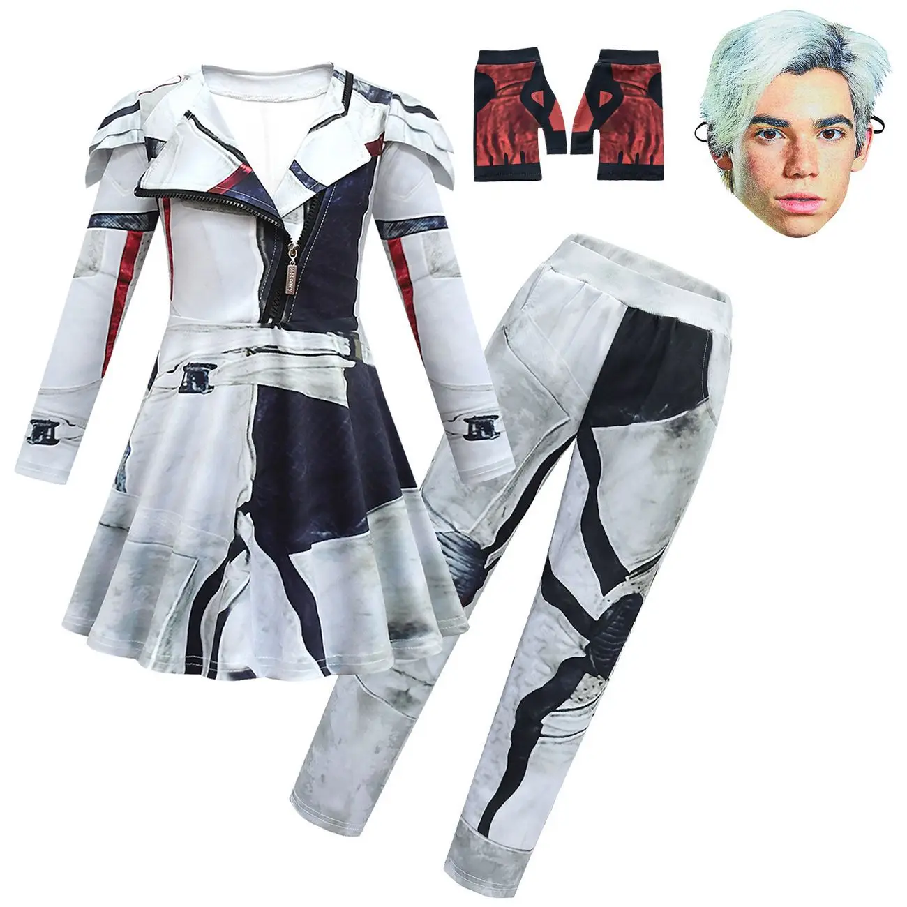 2024 Kinderen Halloween Kostuum D-Nakomelingen Jay Carlos Cosplay Kostuums  Evie Zentai Grappig Feestpak 3d Jurk Broek Kleding Set - AliExpress, image size:1300x1300