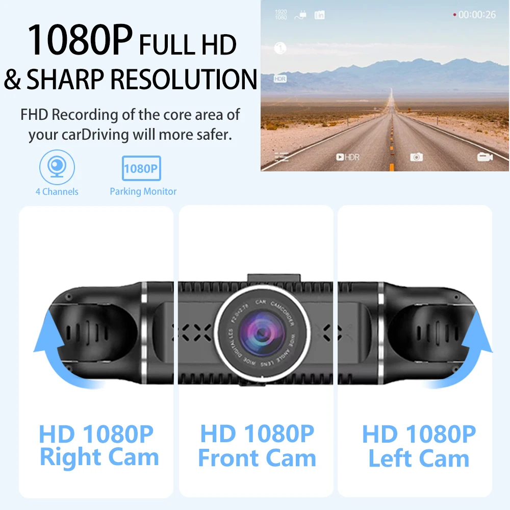  DVR ķ, 4 ä HD ú ī޶,  , , GPS, 24 ð  , Ʈ   ڽ, 4x1080P
