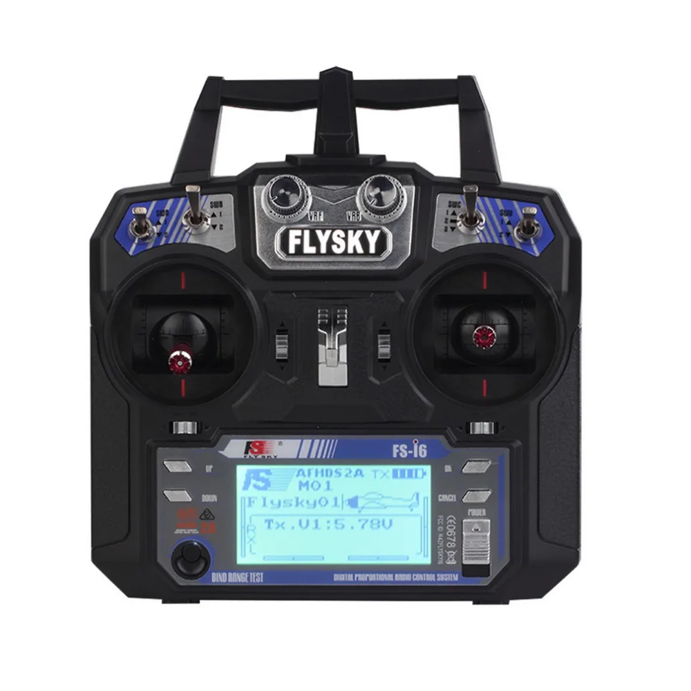 Vue rapprochée du récepteur RC Flysky i6, compatible mode 1 ou 2, plusieurs versions.