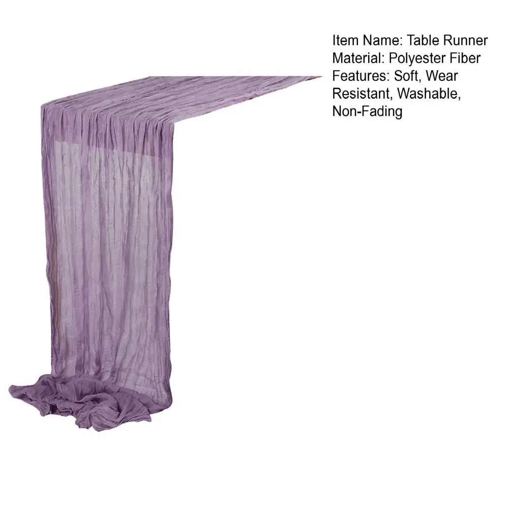 180*90cm Table Runner Rustic Tablecloth Washable Non-Fading Hand-dyed Tablecloth Transparent Cheesecloth Wedding Party Decor