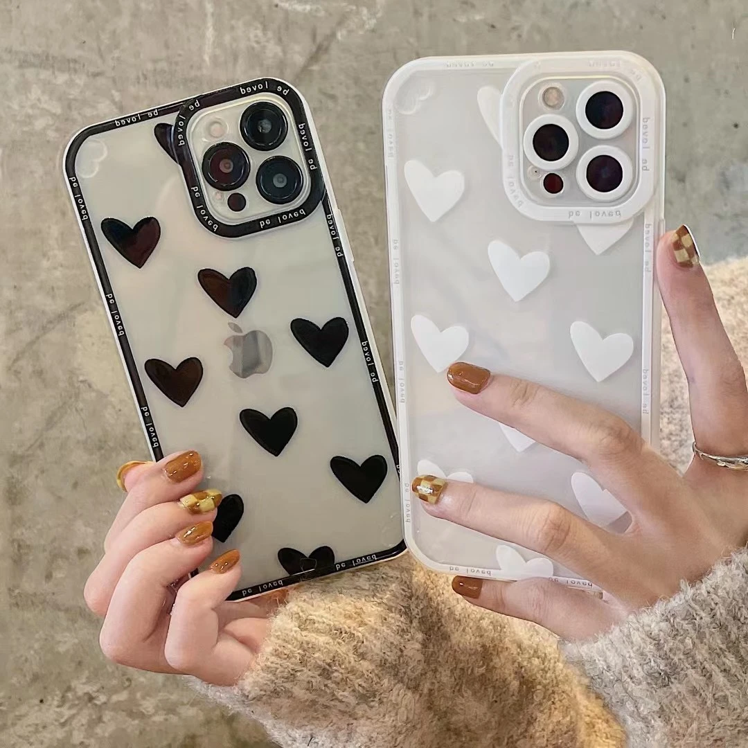 Black White Love Heart Phone Case For Iphone 11 Pro 12 13 Pro Max 7 8 Plus Xr Xs Max Candy Color Soft Tpu Back Cover Phone Case Covers Aliexpress Black White Love Heart Phone Case For Iphone 11 Pro 12 13 Pro Max 7 8 Plus Xr Xs Max Candy Color Soft Tpu Back Cover Phone Case Covers Aliexpress