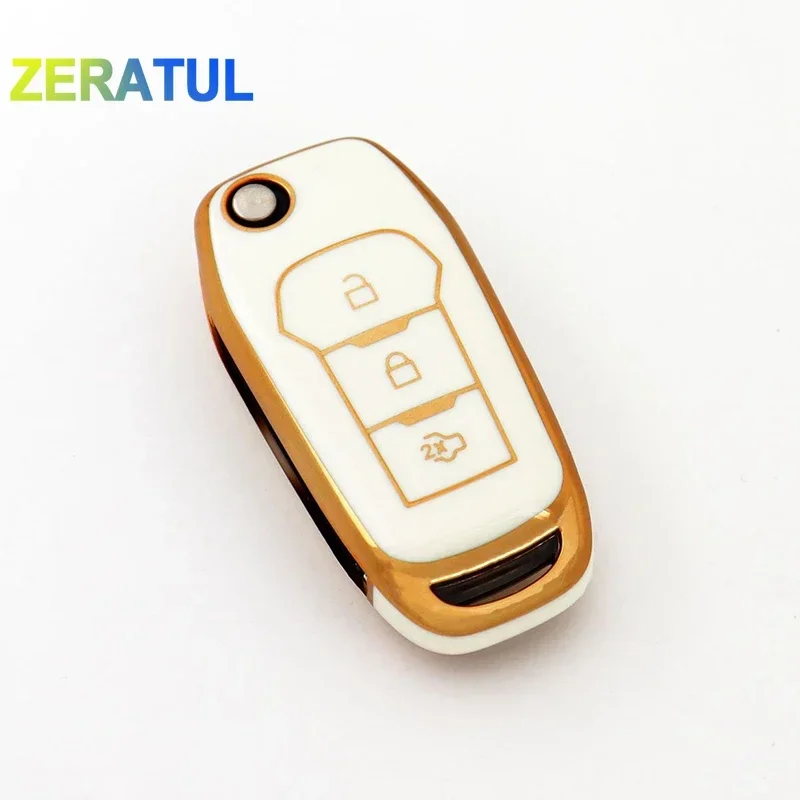 Auto Shell Fob Key Protector For Ford Fusion Fiesta Escort Mondeo Everest Ranger Figo Puma MK8 TPU Car Remote Key Cover Case key case,car key shell,key cover,folding car key shell,fob cover,key fob replacement