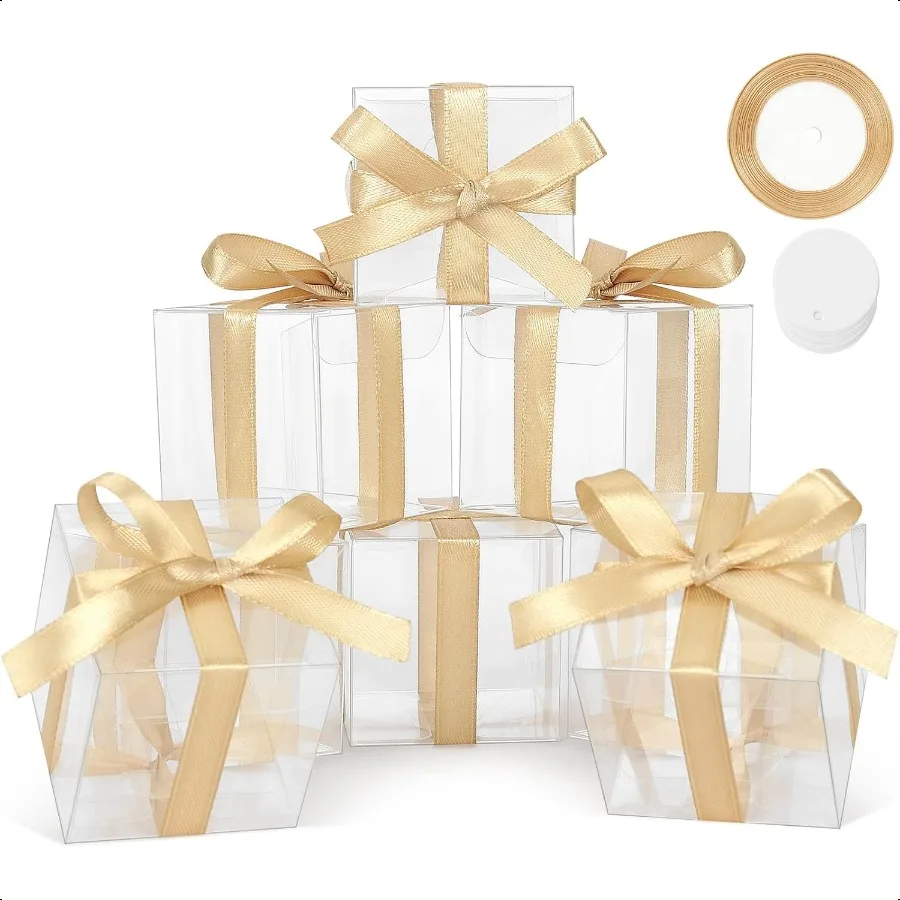 60 Pack Clear Gift Boxes with Lids
