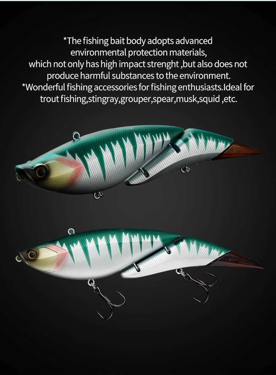 Schwimmendes Vibrationssegment, großer Köder, 19 cm, 55 g, Wobbler, 2 Abschnitte, Gelenk-Schwimmköder, Angelköder, weiche Schwanzköder – Detail 5