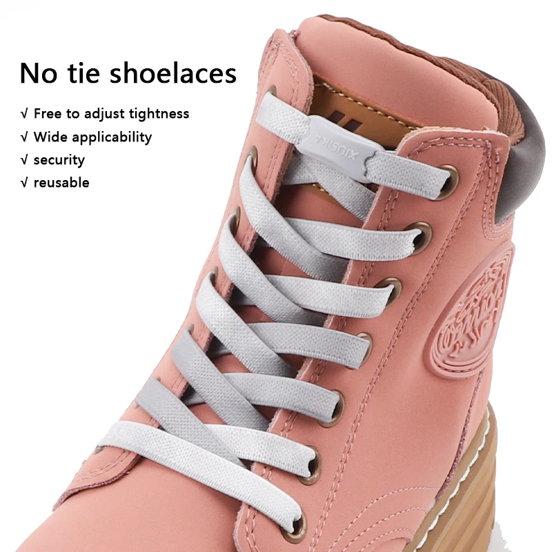 

Colorful Flat Shoelaces Elastic Reticulated Woven No Tie Shoe Laces Buckle Lock Suitable for All Shoes Lazy Lace Shoe Accessorie