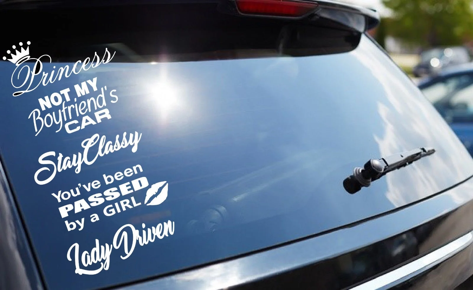 

For GIRL CAR DECAL STICKERS VINYL 5 PACK LOT LADY DRIVEN EURO FUNNY TUNER BOOST