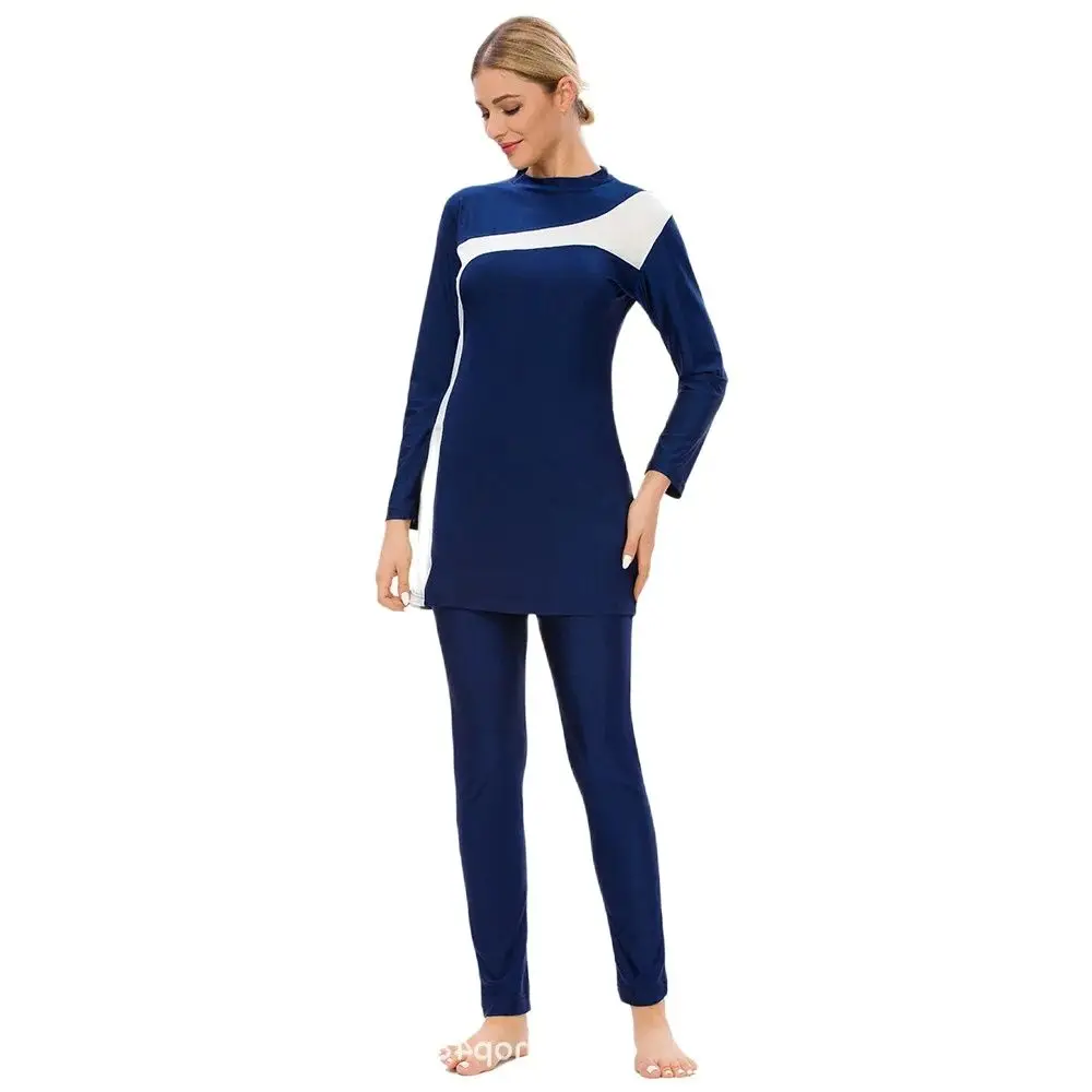 

Burkini 3 Pieces Modest Muslim Swimwear Two-Tone Full Coverage 3-Piece Burkini with Hijab for Women Burkini Islamique Femme