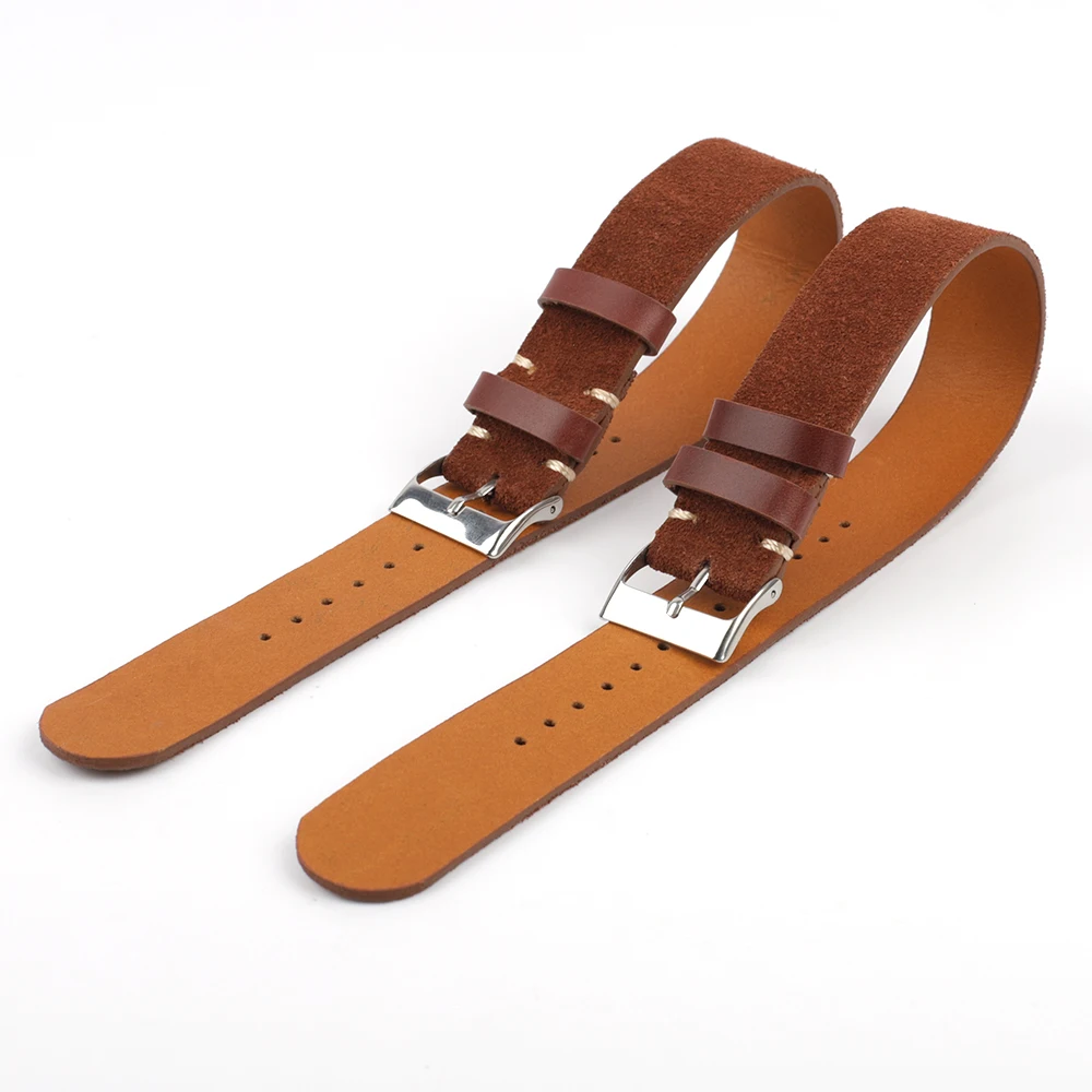 

Vintage Watch Strap Suede Genuine Leather Long Watch Bands 18mm 20mm 22mm Stainless Steel Buckle Watch Accessories