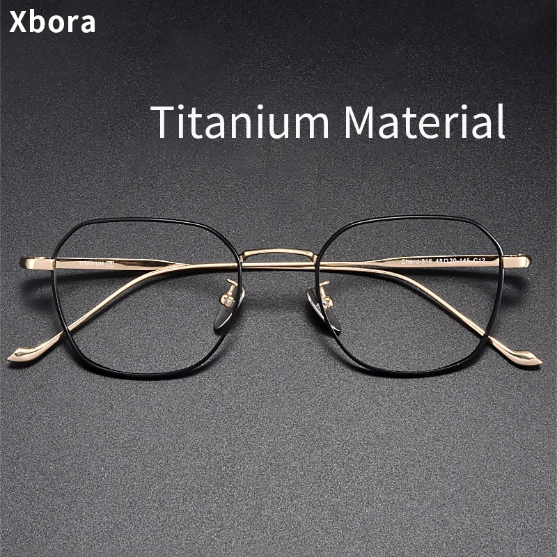 

Xbora 2024 New Trendy Titanium Optical Eyeglasses Retro Oval Prescription Glasses For Men And Women 316