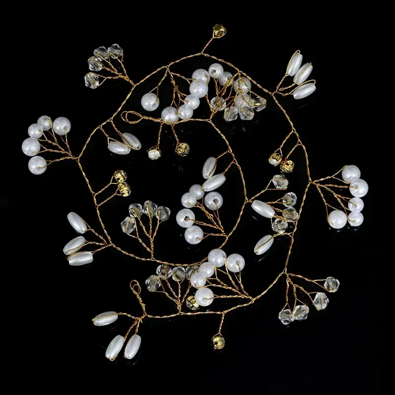 Wedding Hair Accessories Crystal Pearl Vine Head Belt Bridal  Ornaments Fashion Jewelry Bride Headdress Headbands Accessory - 6