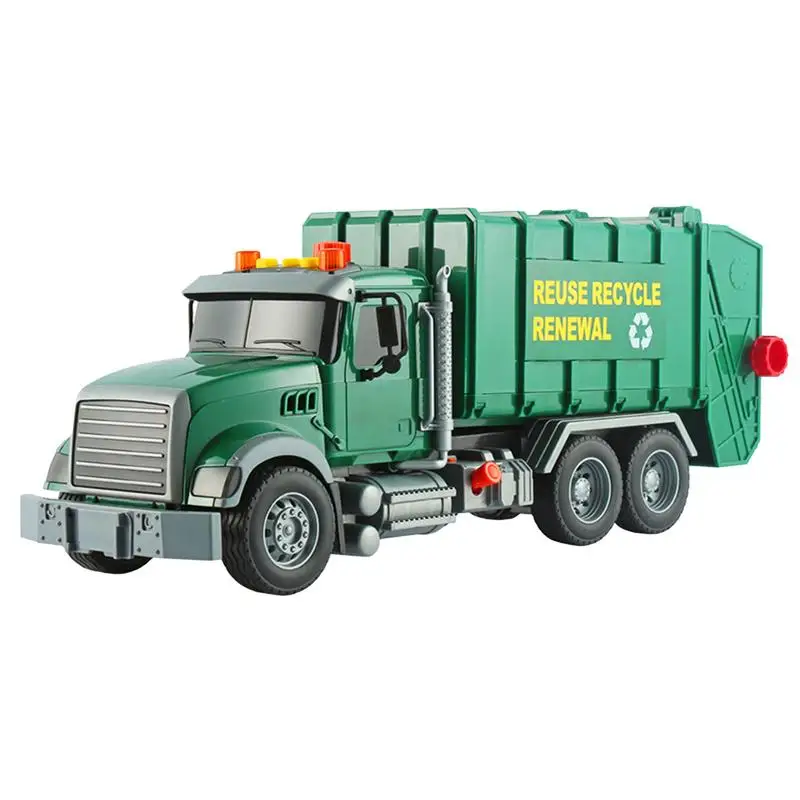 

Children Car 1:12 Model Diecast City Cleaning Garbage Truck Sound Light Pull Back Toys Trash Car Kids Toy Christmas Gifts