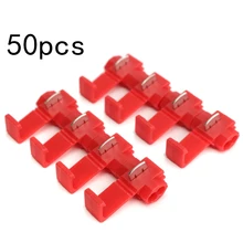 

50Pcs Red Lock Wire Electrical Cable Connector Insulated Quick Splice Terminals Crimp For Car Electrical Crimp Cable Snap