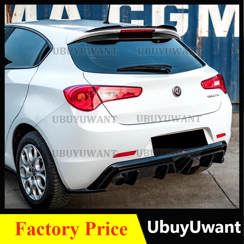 Per Alfa Romeo Giulietta 2016 - 2020 Hatchback Lip Spoiler Plastica Abs Nero Lucido Auto Coda Ala Decorazione Spoiler Sul Tetto Posteriore
