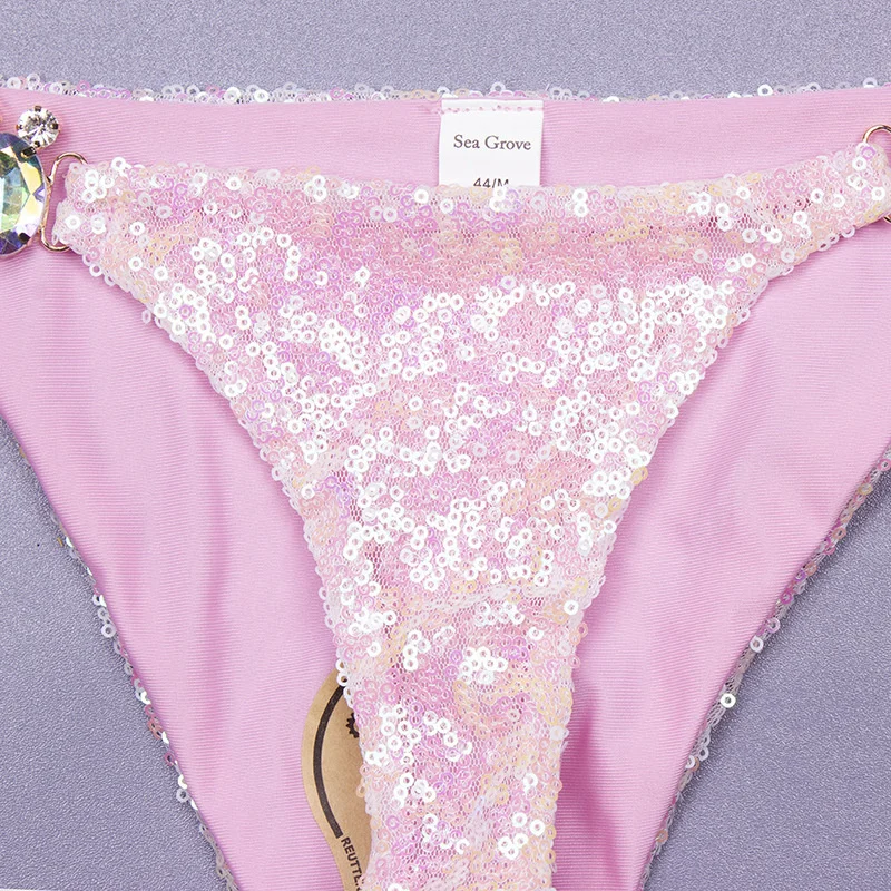 Rhinestone Bikini Swimsuit - Sexy Push-Up Swimwear for Women
