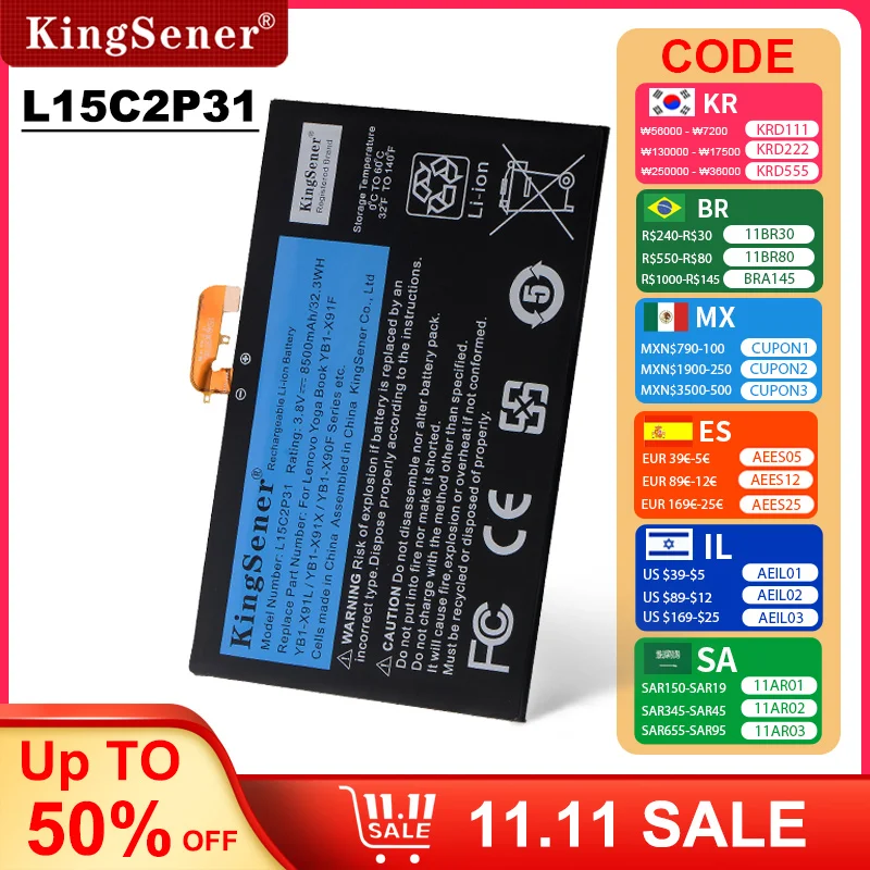 Echtes L15C2P31 Batterie Für Lenovo Yoga Buch YB1-... – Vicedeal