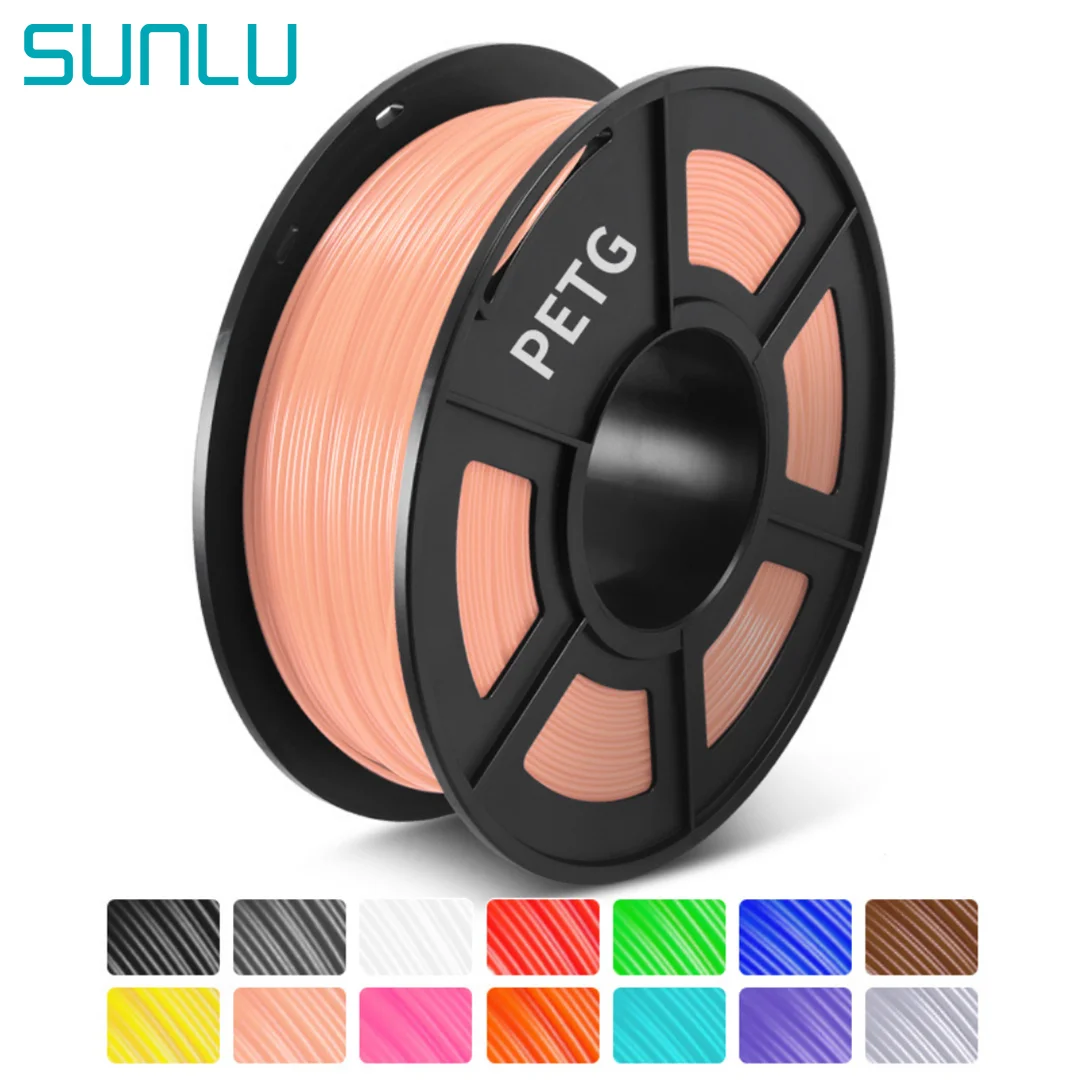 SUNLU PETG 3D Printer Filament Multiple Color Non-toxic 1.75mm Consumable Refill 3D Printer Printing Lampshade Pendant Fastship sunlu 2rolls wood 3d filament 1 75mm 1kg wood fiber solid texture more than color effect non toxic eco friendly low shrinkage