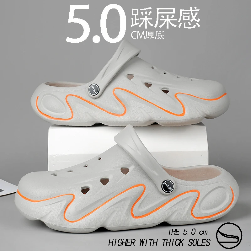 

2023 Summer New Outdoor Men Slippers Sandals Men Clogs Men Male Hole Shoes Slippers 38-45 Chanclas Hombre Mens Shoes