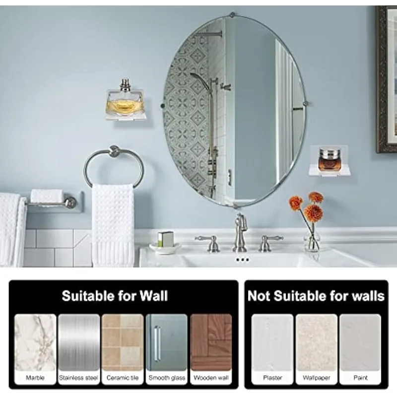 Wall Shelves 4pcs Wall Shelves Acrylic Floating Shelves Small Clear Shelf Display Ledges Adhesive Hanging Shelves for Smart Speaker Action