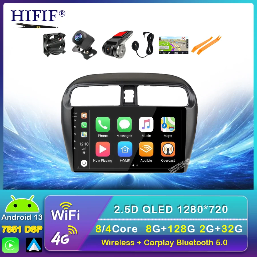 

Автомагнитола 2 DIN, 9 дюймов, android 13, gps, dvd-плеер для Mitsubishi mirage attrage 2012 2018, автомобильное радио, мультимедийная навигация, головное устройство