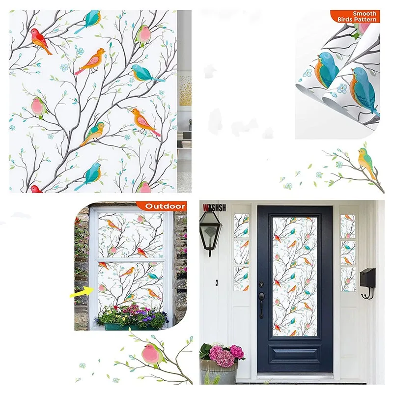 thumbnail image 1 of Película para ventanas Magnolia con adherencia estática, control de calor, protección de la privacidad, envío directo, película de vidrio extraíble reutilizable, decoración del hogar, 1 of 5