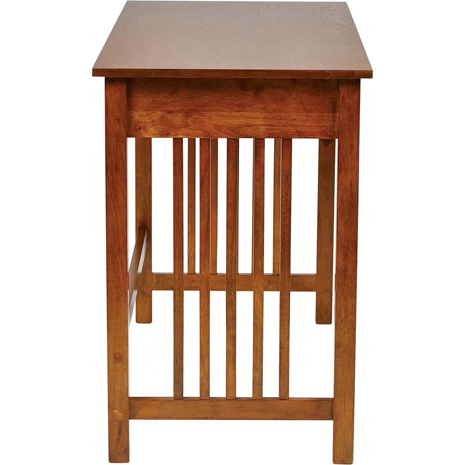 US Writing Desk with Pull-Out Drawer and Mission Style Side Panels,Simple Laptop Desk Study Writing Table for Small Spaces