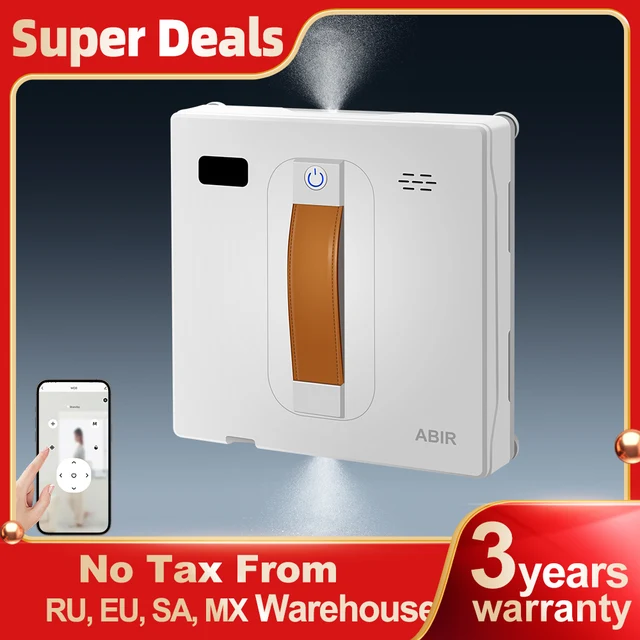เครื่องดูดฝุ่นหุ่นยนต์ทำความสะอาดหน้าต่าง ABIR WD8, สเปรย์อัลตราโซนิกคู่, การเช็ดอัจฉริยะ AI, เลเซอร์อัปเดต, การล้างผนังกระจกบ้านอัจฉริยะ 1