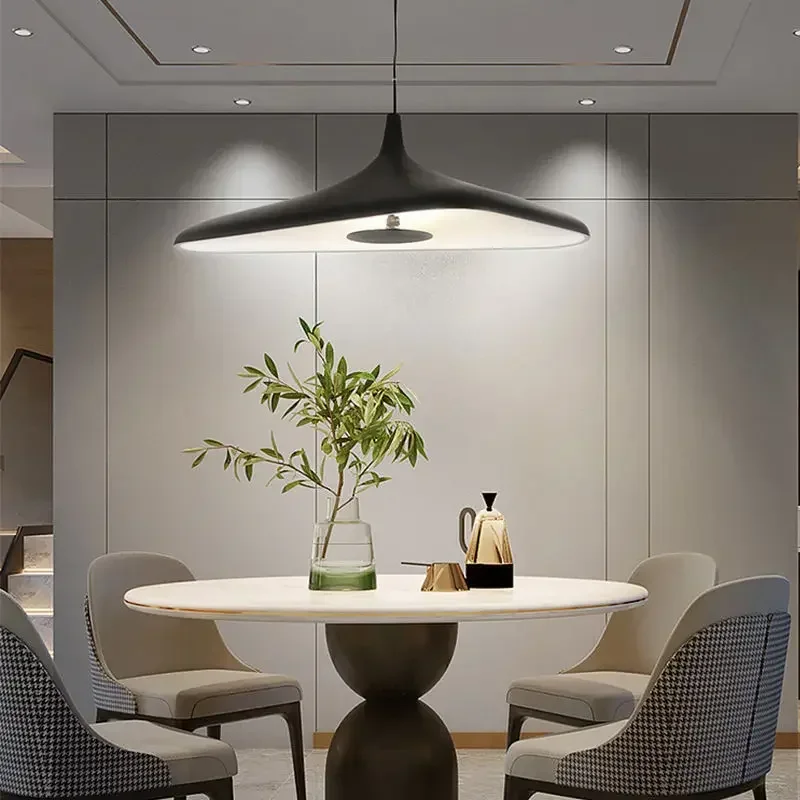 Italian Postmodern Irregular Nordic LED Chandelier for Living Dining Room Bedroom Exhibition Hanging Lamp Black Decor Lights 2