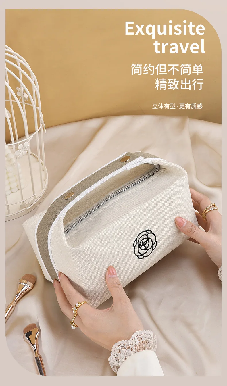 Toiletry Pouch Wholesale Canvas Makeup Bags Ladies' Canvas Makeup
