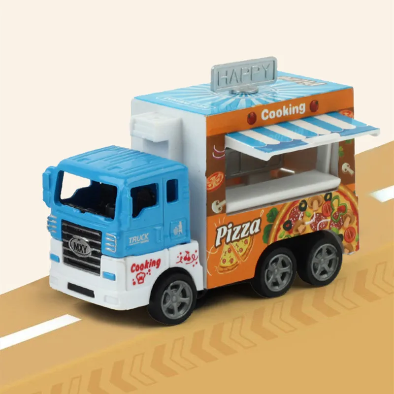 Charming Alloy Dessert Truck Toy - Miniature Pull-Back Vehicle Decoration
