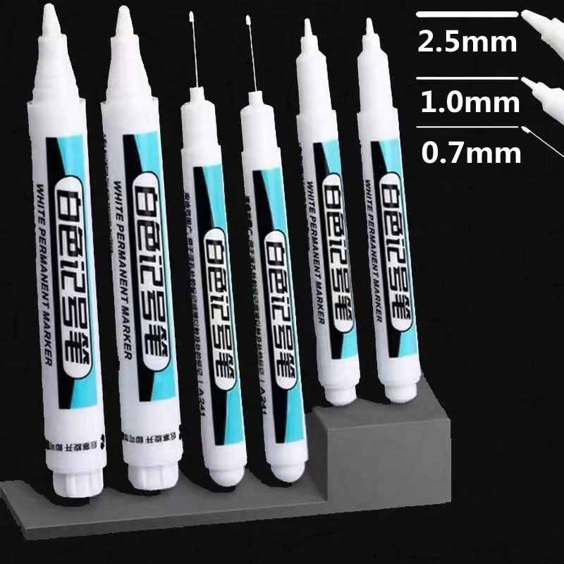 White Marker Pens Long Nib Markers Marker Pens 2/3Pcs/Set Metal Long Head Marker Pens