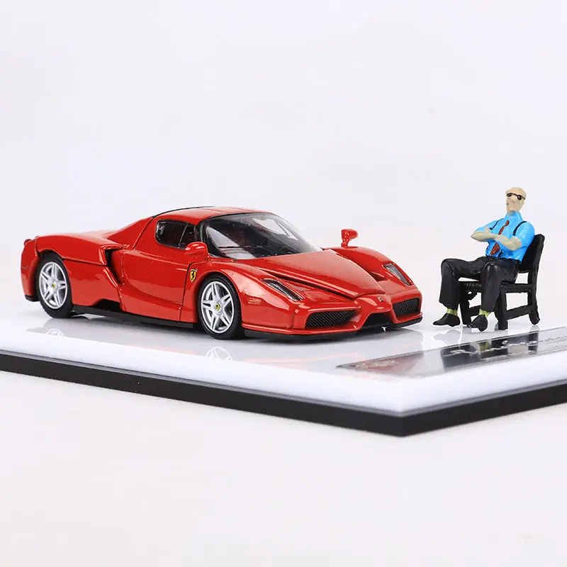 Diecast Model Car King Model 1/64 Ferrari Enzo Car Mode Ferrari with Doll Play Vehicles Toys for Boys 4