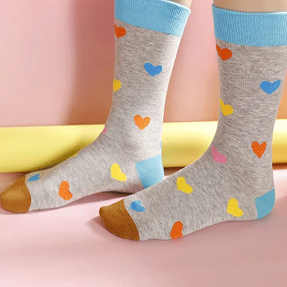 

1 Pair Fashion Winter And Autumn Female Women Heart Pattern Socks Cotton Long Tube Socks