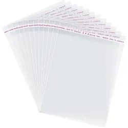 Self - Adhesive Transparent Plastic Gift and Storage Bags, Various Sizes, Multi - Purpose Use - 35x50cm (Clear)