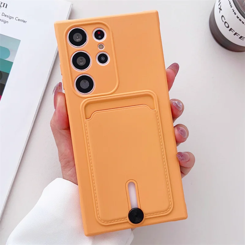 thumbnail image 1 of Simple Card Pocket Slot Couple Candy Case For Samsung Galaxy S24 S23 S22 S21 Ultra Plus FE A53 A33 A23 A13 A03S Soft TPU Funda, 1 of 5