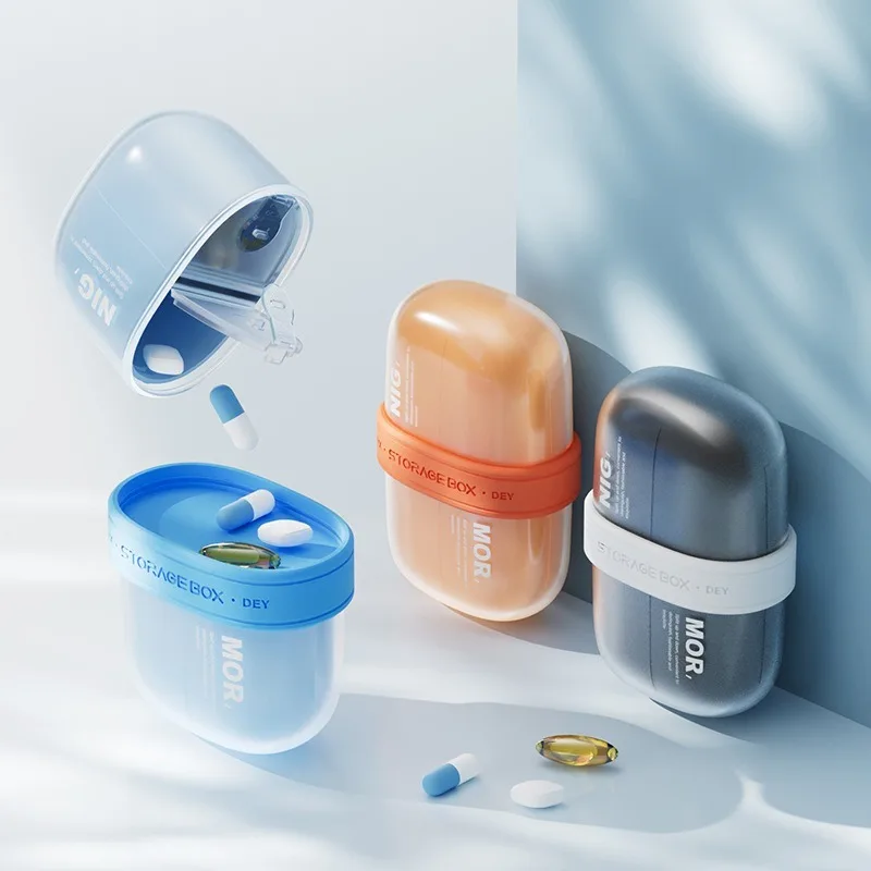 Leak-Proof Silicone Pill Box Portable Vitamin Organizer with Daily Compartments for Seniors & Travel Pill Container Storage