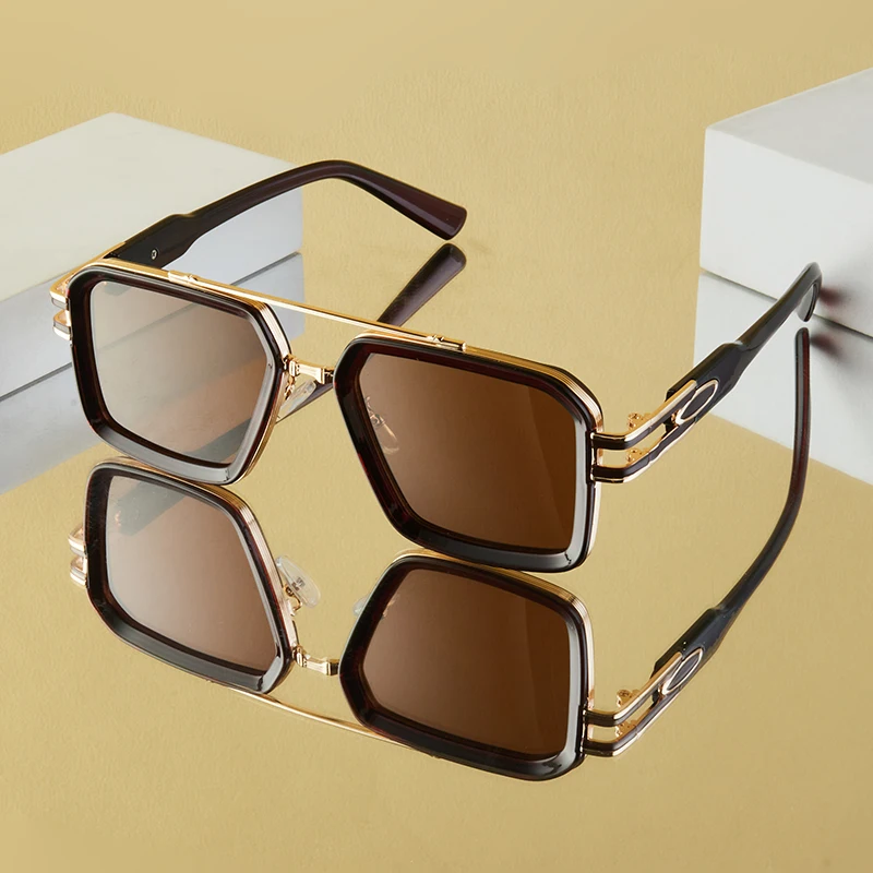 Unisex Vintage Punk Double Bridge Metal Frame Glasses - High-End Business & Lifestyle Accessory