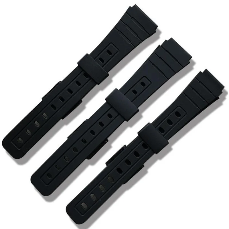 16mm 18mm 20mm Uhrenarmband für F-91W Schwarzes Harz-Uhrenarmband W800H F91W F84 F105/108 A158/168 AE1200/1300 Armband – Detail 2