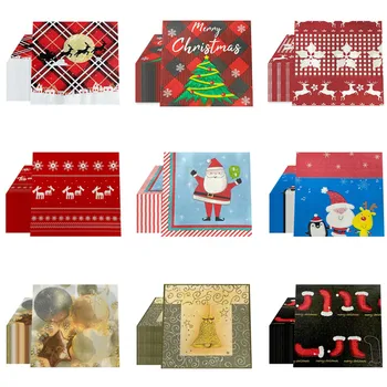 Tovaglioli di carta a tema pupazzo di neve di Natale da 20 pezzi Tovaglioli di decoupage invernali di Natale Stoviglie per feste Decorazioni per la casa 1