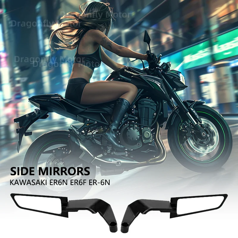 

For KAWASAKI ER6N ER6F ER-6N Motorcycle Mirrors Stealth Winglets Mirror Kits To Rotate Adjustable Mirrors